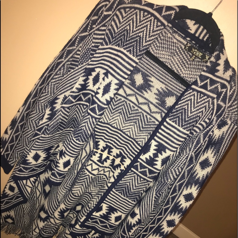 Navy and cream cardigan